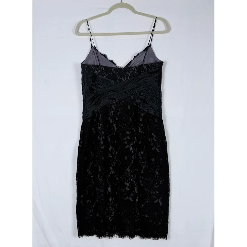 Anne Klein Dress 10 Purple Black Lace Spaghetti Strap Y2K Cocktail Whimsigoth - Picture 5 of 9